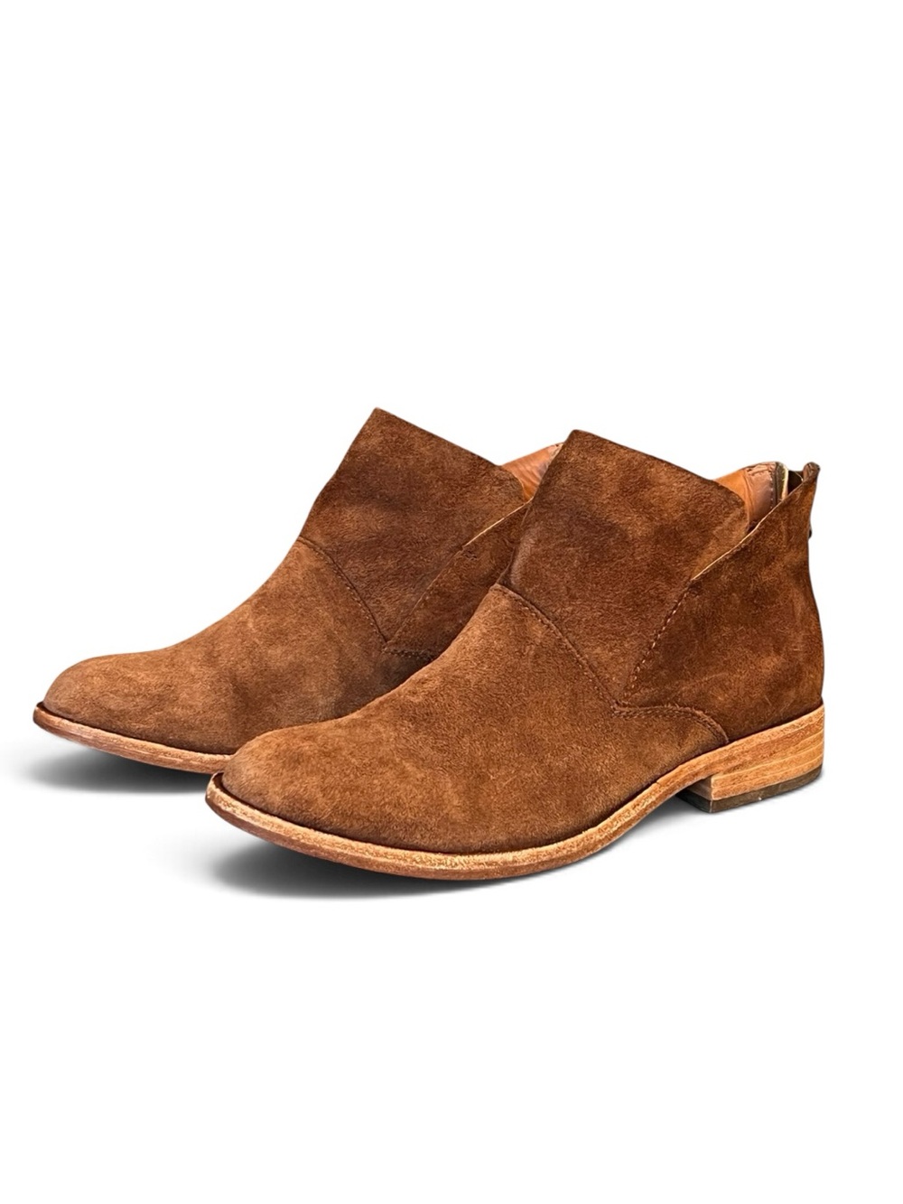 Kork-Ease Women’s Sz 6 Brown Suede Ankle Boots Leather Ryder Bootie